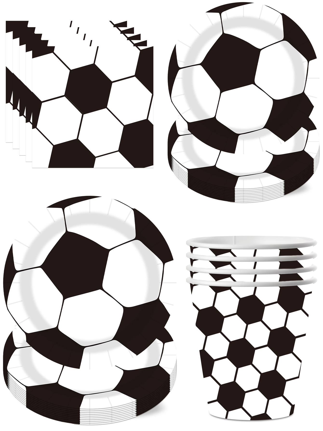 Outdoor Camping Dining Set - Football themed party, dinner plate, tissue